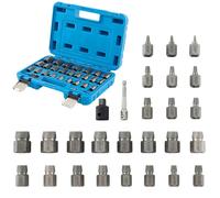 Kit de Douilles Extraction d'Ecrous-Vis COSTWAY 27 Pièces Extracteurs, 2 Adaptateurs&Outils Démontage de Boulons Cr-Mo 29x20CM Bleu