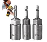 Kit de douilles hexagonales pour perceuse - Jeu de clés pour écrous à boussole, 3 pièces pour outils électriques pour la réparation automobile, assemblage de machines, entretien et