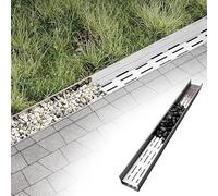 Kit de Drainage Canal en Acier Inoxydable Durable avec Grille | Revêtement décoratif en pavés, idéal for l'extérieur, les jardins et les trottoirs.(20x6.5cm(7 7/8x2 1/2"))