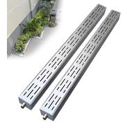 Kit de drainage de canal de jardin, système de drainage en acier inoxydable avec couvercle de vidange amovible, grilles de drainage de tranchée avec extrémité ou sortie