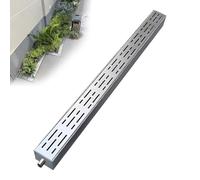 Kit de drainage de canalisation, système en acier inoxydable de 100,1 cm avec couvercle de vidange amovible pour cour, piscine, ferme, terrasse - Grilles de drainage de tranchée avec extrémité/sortie