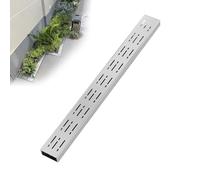 Kit de drainage de canalisation, système en acier inoxydable de 100,1 cm avec couvercle de vidange amovible pour cour, piscine, ferme, terrasse - Grilles de drainage de tranchée avec extrémité/sortie