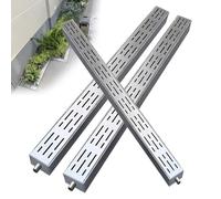 Kit de drainage de canalisation, système en acier inoxydable de 100,1 cm avec couvercle de vidange amovible pour cour, piscine, ferme, terrasse - Grilles de drainage de tranchée avec extrémité/sortie