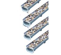 Kit de drainage de tranchée et de canal en acier inoxydable, système de Drainage Durable for l'aménagement paysager et le Garage, paquet de 2, 4 ou 8(4pcs 100x20x15cm)