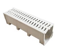 Kit de Drainage en Résine Haute Résistance - Système de Caniveau à Fente avec Grille Perforée Amovible - Égouttoir Pluie pour Jardin, Allée, Terrasse et Douche - Installation Facile(W10xH20cm/3.9x7.8i