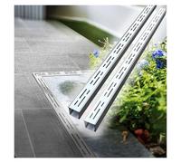 Kit de Drainage extérieur en Acier Inoxydable Ultra-Mince à rainures - Systèmes de Drainage emboîtables adaptés aux allées, trottoirs, Jardins et Cuisines - Ensemble de 2 pièces, couvercles