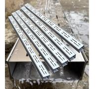 Kit de drainage extérieur fin de 99 cm en acier inoxydable pour terrasses étroites Comprend un tuyau de vidange rectangulaire et des grilles parfait pour une gestion efficace de l'eau