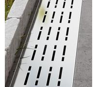 Kit de drainage français cour en acier inoxydable, canal peu profond for patio extérieur mince avec grille métal, inverseur goulotte d'égout for allée commerciale