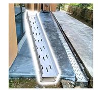 Kit de drainage français pour cour extérieure pour remplissage de galets/pierres de pluie, grille linéaire amovible, 1 m de long, bloquant les débris et les feuilles