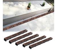 Kit de drainage mince de 5,1 cm avec grille en grain de bois - 5 pièces d'évacuation de tranchée pour allées, patios et sous-sols - Solution efficace de gestion de l'eau et du tuyau de descente