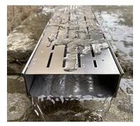 Kit de drainage universel Slimline Canal de drainage de tranchée, gouttière en métal avec grille amovible, bacs de vidange étroits pour patio, allées, tonnelles
