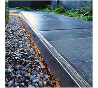 Kit de drains de tranchée en Acier Inoxydable avec crépines linéaires pour gouttières - Solution pour Le Drainage des Jardins, salles de Bains, Cours, allées et balcons