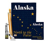Kit de drapeau de maison de jardin Alaska - États régionaux - Territoires américains - République - Pays - Décoration de zone particulière - Bannière de petite cour - Cadeau D 32 cm x 48 cm