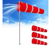 Kit de drapeau de manche à air d'aéroport avec mât, sac à chaussettes de mesure de la direction du vent, girouette réfléchissante à suspendre, pochette à vent de jardin extérieur