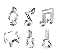 Kit de Emporte-pièce Musique Moule de Biscuits En Acier Inoxydable Avec Des Notes de Musique Modèle Notes de Musique Signes Fondant Pâtisserie Moule pour du Pain, des Gâteaux,Violon,Piano,Guitare,Note