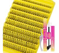 Kit de extensiones de pestañas individuales de 200 piezas, kit de extensiones de pestañas 30D con rizo en D, adhesivo y sellador, removedor de pestañas, pinzas (mezcla D 8-18)
