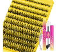 Kit de extensiones de pestañas individuales de 200 piezas, kit de extensiones de pestañas 40D con rizo en D, adhesivo y sellador, removedor de pestañas, pinzas (mezcla D 8-18)