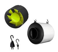 Kit de extracción Eco Gardens pour hydroponie. Le kit Comprend Un extracteur de Base, Un Filtre et des poulies. Extracteur 125ø 190 m3/h + Proactiv 125ø 250 mlh + Pack poulies Lightanger 5 kg