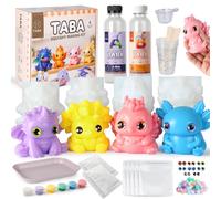 Kit de fabrication à écraser à faire soi-même, cadeau artisanal tout-en-un | Moules à squishy Maker avec moules axolotl, dragon, phénix et tricératops pour faire vos propres squishies