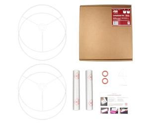 Kit de fabrication d'abat-jour tambour en duo - Utilisation avec suspensions, lampes de table et de sol, forme de cercle. Kit DIY Needcraft UK à utiliser avec tissu, textile, papier peint de votre