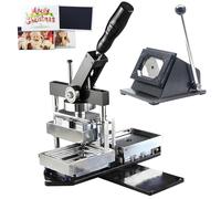 Kit de fabrication d'aimants pour réfrigérateur à faire soi-même, avec presse et massicot, incluant 150 consommables pour autocollants photo personnalisés.