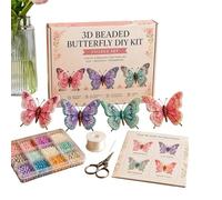 Kit De Fabrication D'Animaux En Perles Papillon - 4 Pièces 3D Amusantes Et Mignonnes Avec Instructions,Kit Création Animaux En Perles | Pour Famille, Amis, Débutants, Professionnels, Passionnés De Cré