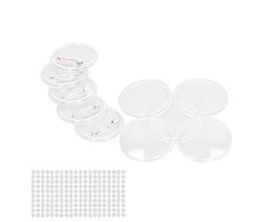 Kit de Fabrication de Badges Vierges, Taille 25 Mm | Acrylique transparent et durable, 100 ensembles pour le bricolage