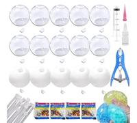Kit de Fabrication de Balles Anti-Stress DIY, 15 Balles de Pression Vierges, 4 Paquets de Perles, Outil D'expansion pour Créer des Balles Relaxantes et Croustillantes (Mix, 6CM)
