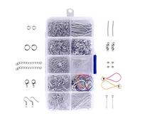 Kit de Fabrication de Bijoux 470 Pièces Faisant Starter Kit Accessoire de Creation Bijoux pour DIY Colliers Boucles D'Oreilles Bracelets des Breloques Outil de démarrage, Nickel