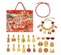 Kit de fabrication de bijoux compte à rebours pour bracelets | Ensemble de fabrication de bracelets à breloques 2024 pour fête du Nouvel An chinois, cadeaux surprise pour adolescents