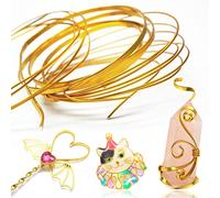 Kit de fabrication de bijoux en fil d'aluminium avec cadre ouvert et rond et plat - Effet cloisonné - Résine époxy UV - 3 mm - 1 mm