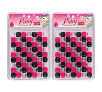 Kit de fabrication de bijoux en perles, 126 pices, bricolage, tressage de cheveux, Bracelet, ornements artisanaux, poney rond Jumbo (noir/rose v