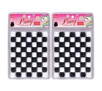 Kit de fabrication de bijoux en perles, 126 pices, bricolage, tressage de cheveux, Bracelet, ornements artisanaux, poney rond Jumbo (noir/blanc)