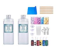 Kit de Fabrication de Bijoux en Résine UV 600ml - Pigments Colorés, Paillettes, Coussins, Outils, Tasses et Gants - Kit de Démarrage