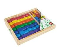 Lena Kit de bricolage 32010 54 perles en bois FSC env. 3 cm Multicolore 3+ ans