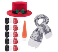 Kit de fabrication de bonhomme de neige d'hiver en plein air avec ensemble complet d'outils de décoration pour construire et habiller des bonhommes de neige pour la créativité de groupe (B)
