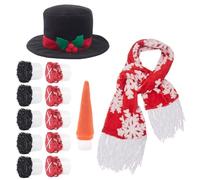 Kit de fabrication de bonhomme de neige d'hiver en plein air avec ensemble complet d'outils de décoration pour construire et habiller des bonhommes de neige pour la créativité de groupe (A)