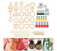 Kit De Fabrication De Boucles D'oreilles En Argile Polymère, 24 Formes Géométriques, 114 Pièces