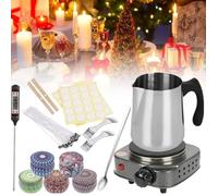Kit de Fabrication de Bougie,Ensemble Cadeau de Bougies Parfumées avec Pot de Fusion 1L,DIY Bougies Coffret Cadeau de Noel
