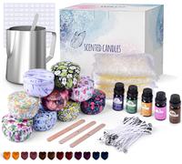 Kit De Fabrication De Bougies, Coffret Cadeau De Bougies Parfumé À Bricolage, Inclus Cire De Soja, 5 Huiles Parfumées, 9 Boîtes De Bougie, Pot De Cire, Mèche Bougie Et Autres