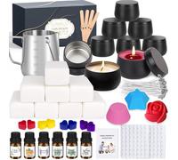 Kit De Fabrication De Bougies Diy, Coffret Cadeau De 9 Bougies Parfumées,6 Huiles Essentielles,Moulage Bougies,Autocollants, C[B12]