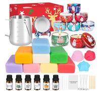 Kit de fabrication de bougies DIY, coffret cadeau de bougies parfumées avec 500 g de cire de soja, pot de fusion, 9 boîtes à bougies,6 huiles parfumées,3 moules en silicone, mèches cuillère mélanger