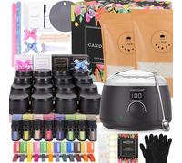 Kit de fabrication de bougies, kit de cire de soja facile à faire des bougies, y compris de la cire de soja, des mèches, un pot de fusion avec poignée résistante à la chaleur, kit de fabrication avec