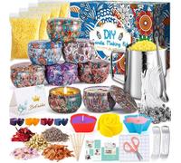 Kit de fabrication de bougies parfumées - FEBEST - Cire de soja naturelle - Mèche en coton biologique