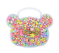 Kit De Fabrication De Bracelet Tête D'ours, 350 Pièces, Ensemble De Perles, Collier, Ficelle, Kit D'apprentissage, Éducation, Jouets Classiques, Cadeau Pour Enfants