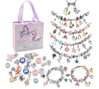 Kit de fabrication de bracelets à breloques, 99pcs Jouet Bijoux DIY Créatif Licorne/sirène, Bijoux Perles, Cadeau filles de 5-12