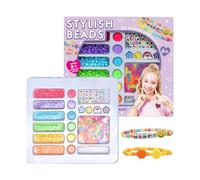 Kit De Fabrication De Bracelets | Coffret Créatif Perles Charmes Bracelet | Fournitures de Perlage pour Porte-Clés Breloque Boucle d'Oreille Collier | Cadeau Anniversaire Noël Pour Débutants Et