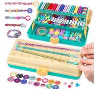 Kit de Fabrication de Bracelets d'Amitié pour Filles 8-12 Ans, Bracelet Maker DIY avec Boîte de Rangement 3 Niveaux, Loisirs Créatifs Enfant 6-12 Ans, Cadeau Noël Pâques Anniversaire (Gelb/Blau)