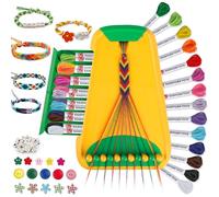 Kit de Fabrication de Bracelets d'Amitié pour Filles 8-12 Ans, Kit Bijoux Enfant avec 28 Fils et Perles Lettres, Loisirs Créatifs Enfants, Cadeau Fille 6 7 8 9 10 11 12 Ans Anniversaire (Vert)