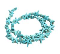 Kit de fabrication de bracelets et bracelets de cheville en forme d'étoile de mer avec perles turquoises sur le thème de l'océan (bleu)